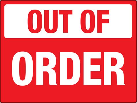 Out Order Sign Printable