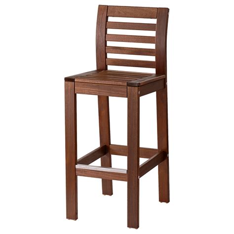 FREKVENS Bar stool with backrest, in/outdoor black