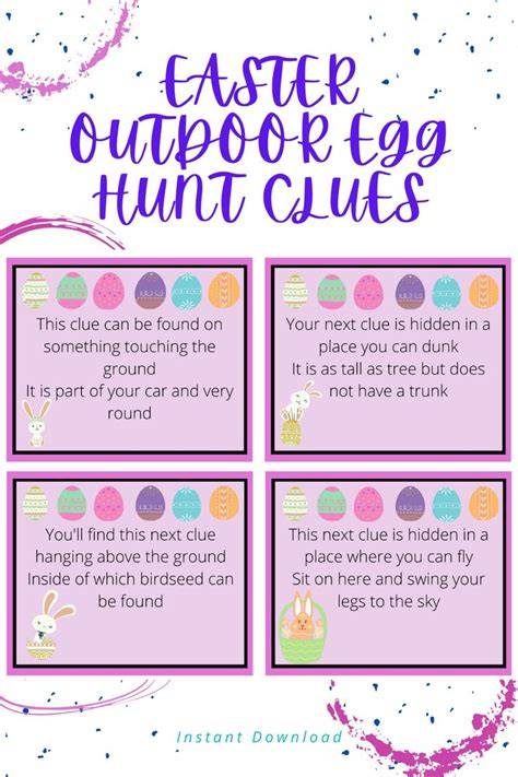 Outdoor Easter Hunt Clues