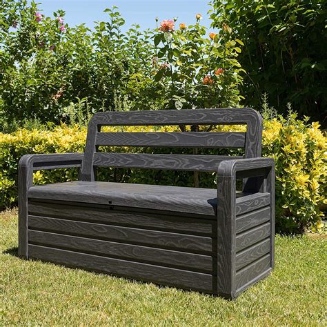 Suncast Ultimate 50Gallon Resin Patio Storage Bench PB6700 Outdoor Benches at Hayneedle