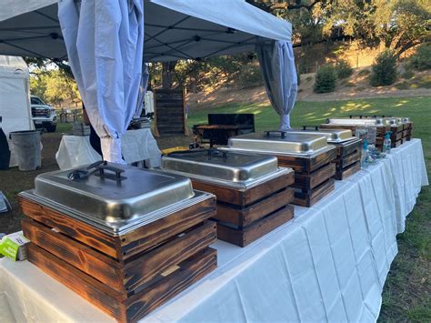 Outdoor event space catering setup