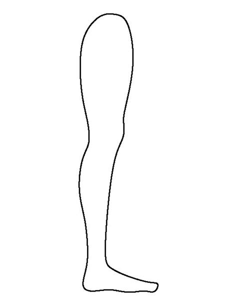 Outline Blank Leg Tattoo Template