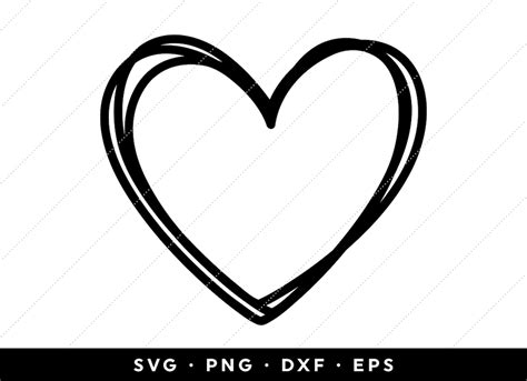 Express your Love with Exquisite Outline Hand Drawn Heart Svg - A Stunning Addition to Your Creative Projects!