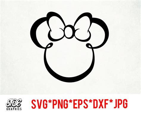Cute and Adorable Outline Minnie Mouse SVG Design for Your DIY Projects