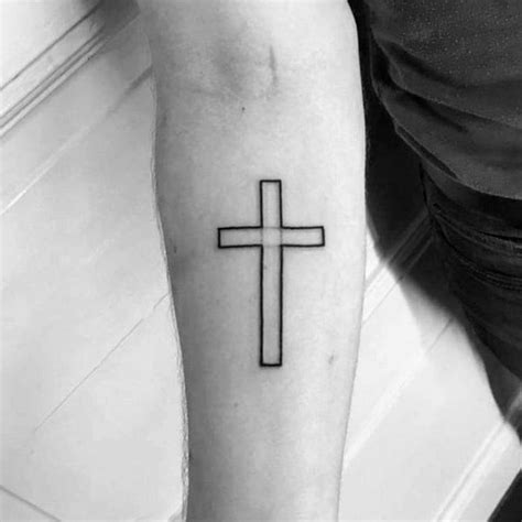 Outline Of Cross Tattoo