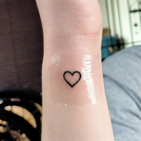 Outline Of Heart Tattoo