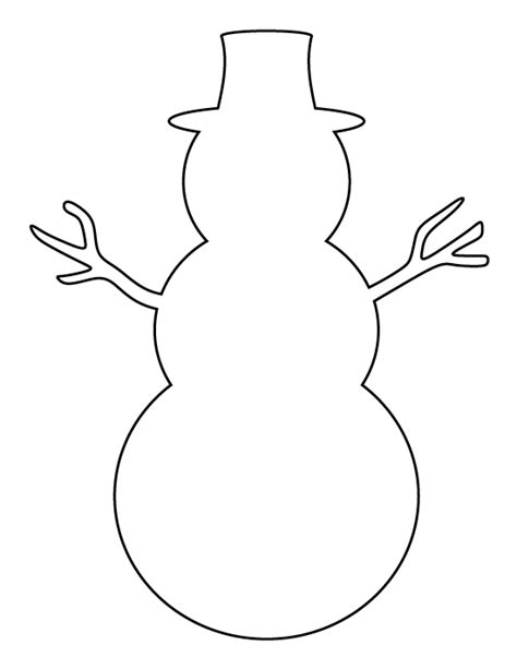 Outline Snowman Template