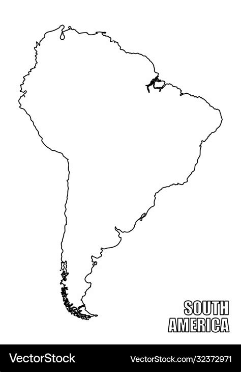 Outline South America Map