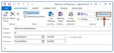 Outlook Calendar Hide Non Working Hours