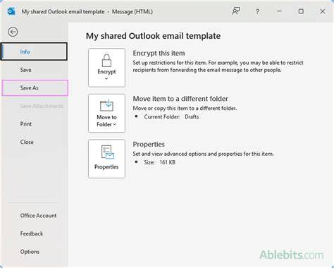 Outlook 2016 Template Save To A Group Email Box