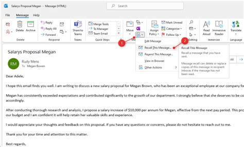 Recall Email di Outlook 365