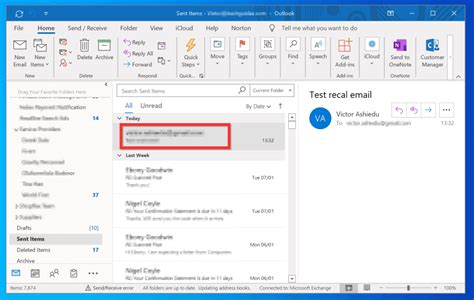 Outlook 365 Recall Email OK