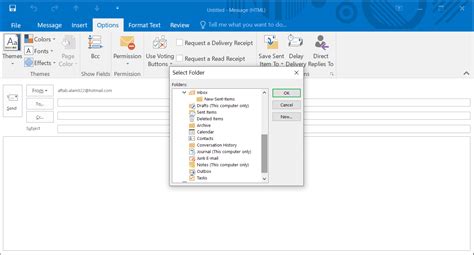 Outlook 365 Sent Items Folder