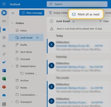 Effortlessly Manage Your Inbox with Outlook App's 'Mark All as Read' Feature