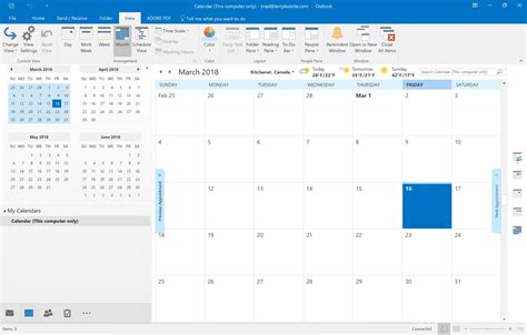 Outlook Calendar Tab Moved