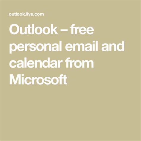 Outlook Free Personal Email And Calendar From Microsoft