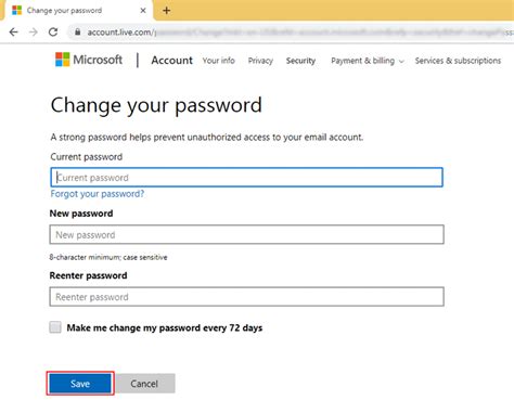 Outlook Password Tips