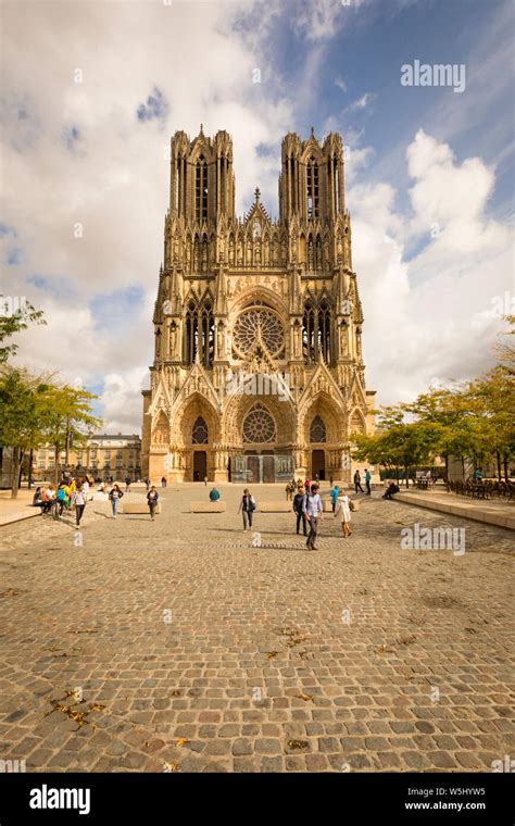 Outside Reims Cathedral