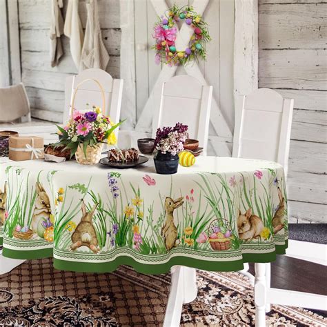 Oval Easter Tablecloth