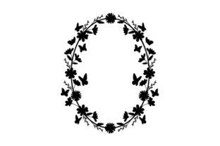 Download Oval Floral Butterfly Frame SVG File - SVG Design Creativefabrica Free PSD Mockups