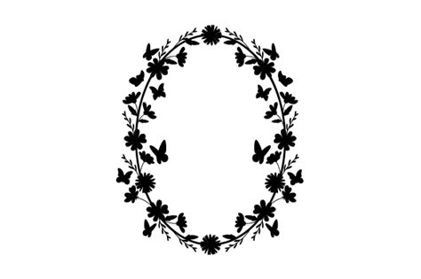 Download Oval Floral Butterfly Frame SVG File - SVG Design Cut Files