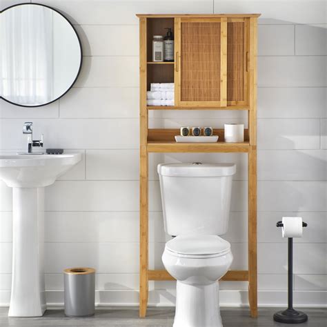 Maximizing Bathroom Space With Over The Toilet Storage Wood