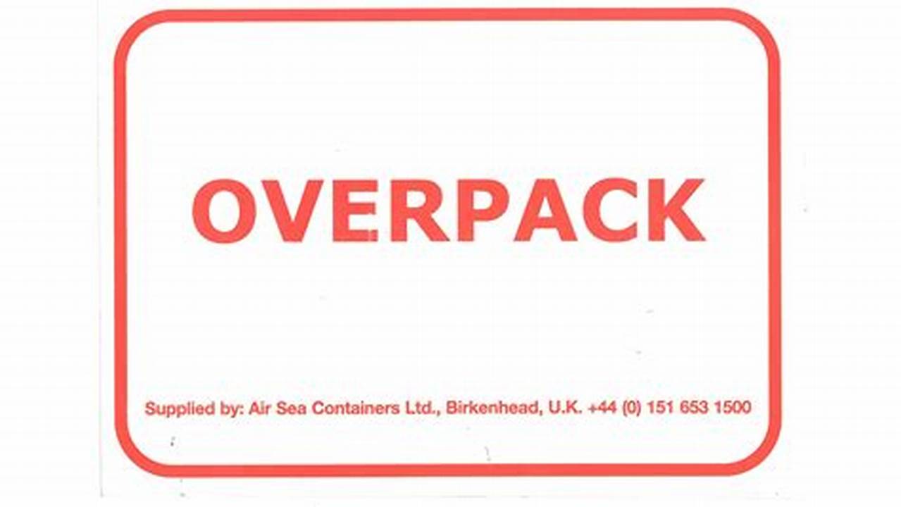 LBLRW455 LABEL OVERPACK Cabot Shipping Supplies Ltd.