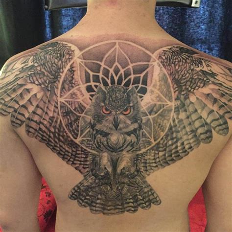 Owl Back Tattoo