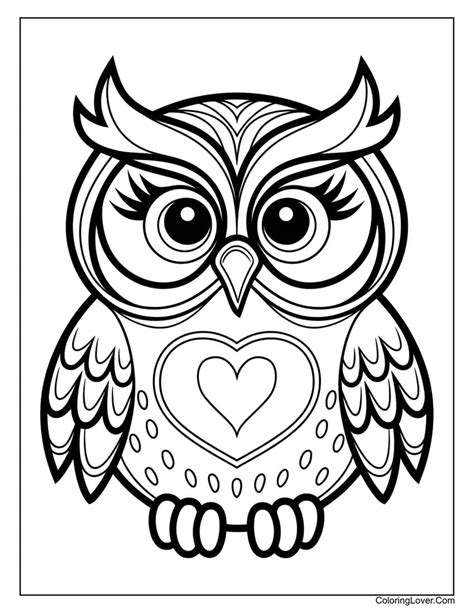 Owl Color Page For Kids