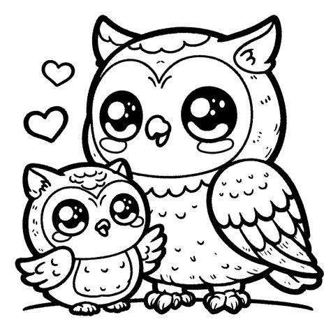 Owl Cute Baby Animal Coloring Pages
