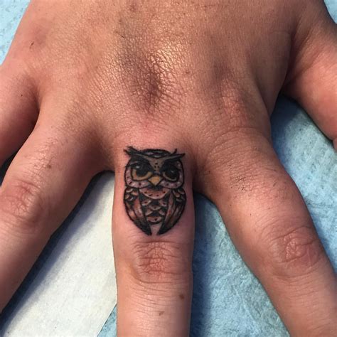 Owl Finger Tattoo