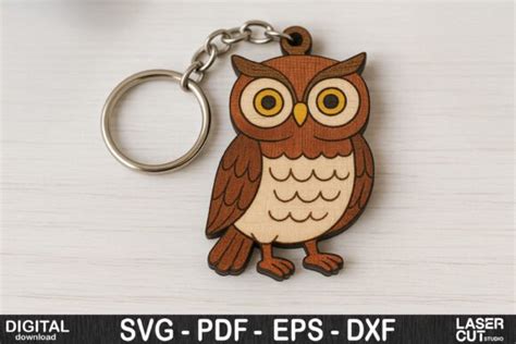 74+ Owl Keychain SVG, Owl Keychain By Miguel Ceccherini. Owl Keychain SVG Dxf Vector Files For Laser Cut. Template