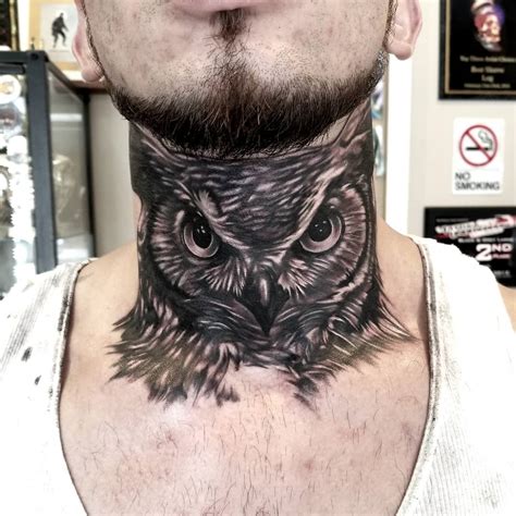 Owl Neck Tattoos