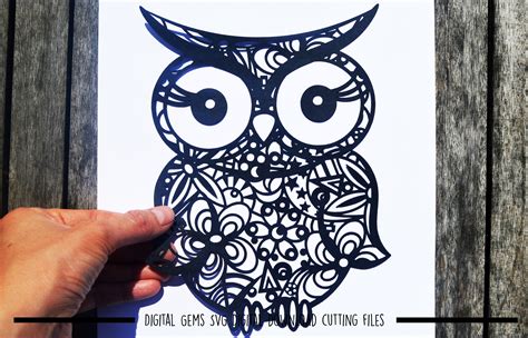 Download Owl Paper Cut Design DXF Files