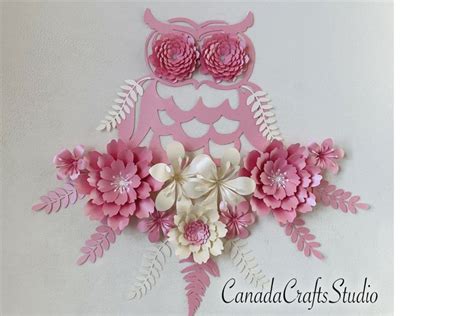 Download Owl Paper Flower Composition Files For Crafts