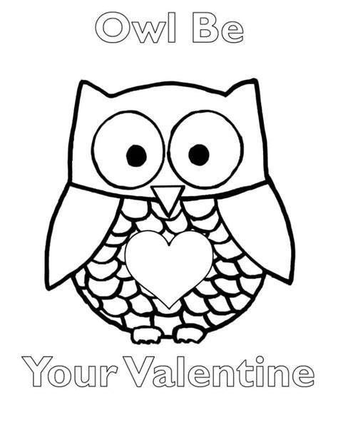 Owl Valentines Day Coloring Pages