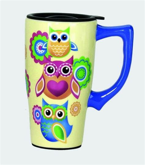Owl travel mug lid