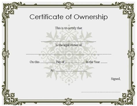 Certificate of Ownership for Gold (For 2 People) PDF, Editable & HQ png