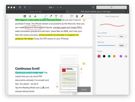 PDF Expert Mac Gratuit Interface