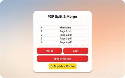 PDF Split and Merge Browser Extension Interface