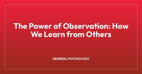 The Power of Observation