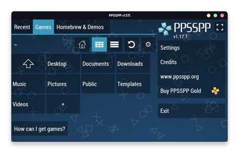 Tampilan Emulator PPSSPP di Laptop