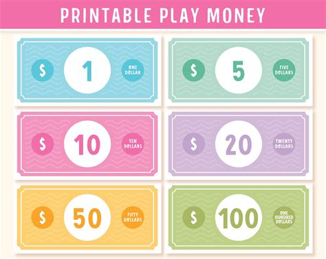 Printable Play Money Ones