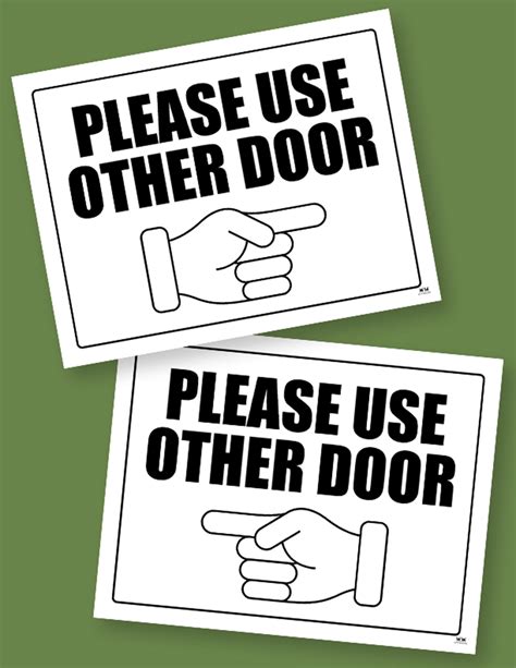 Printable Sign :Please Use Other Door