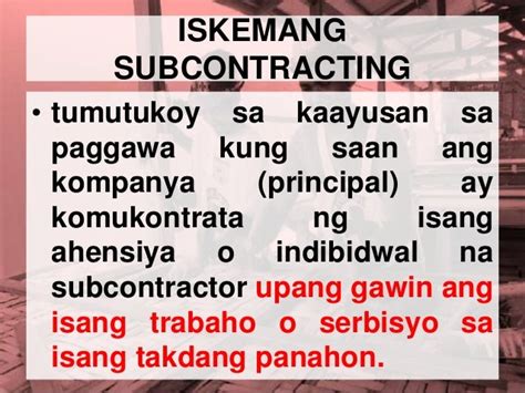 Paano Umiiral Ang Iskemang Sub Contracting