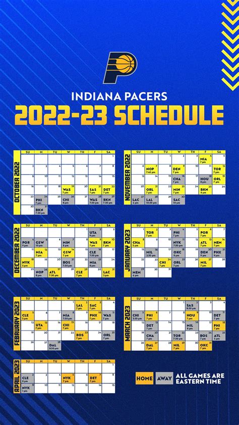 Pacers Schedule 2023 2024 Printable