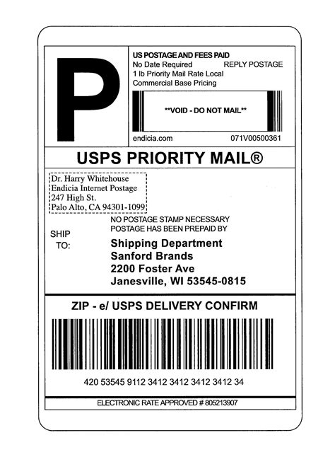 Package Address Label Template