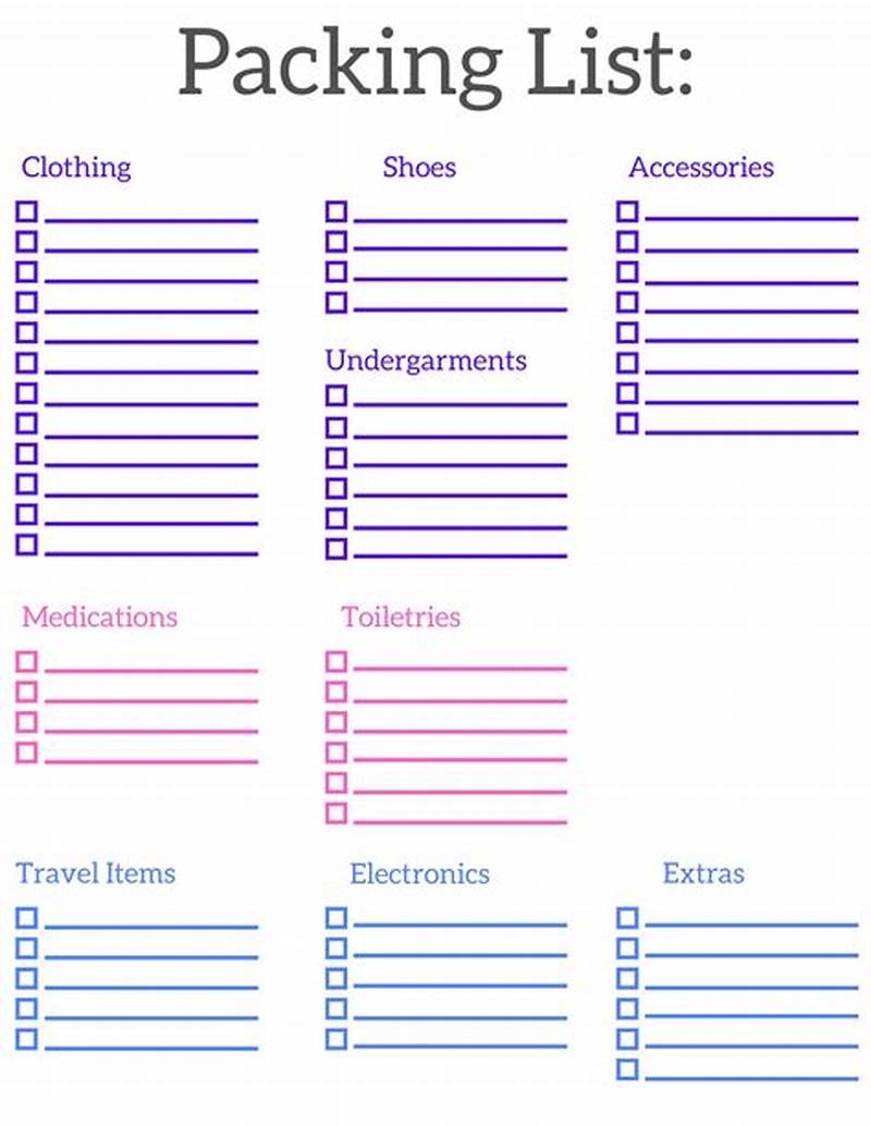 Packing Checklist Printable