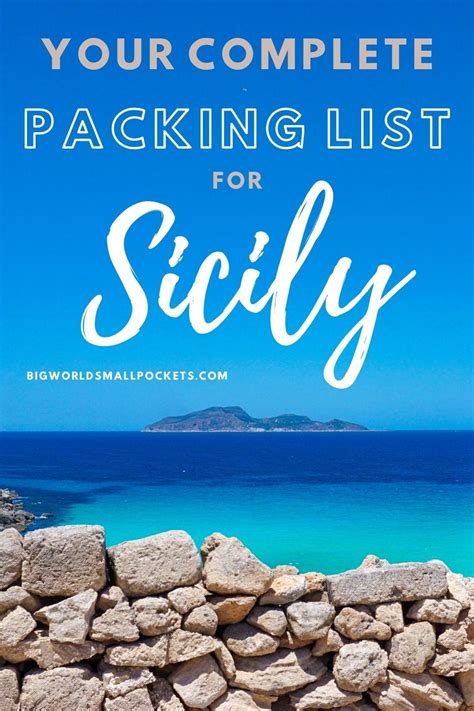 Packing List Boat Trip Sicily