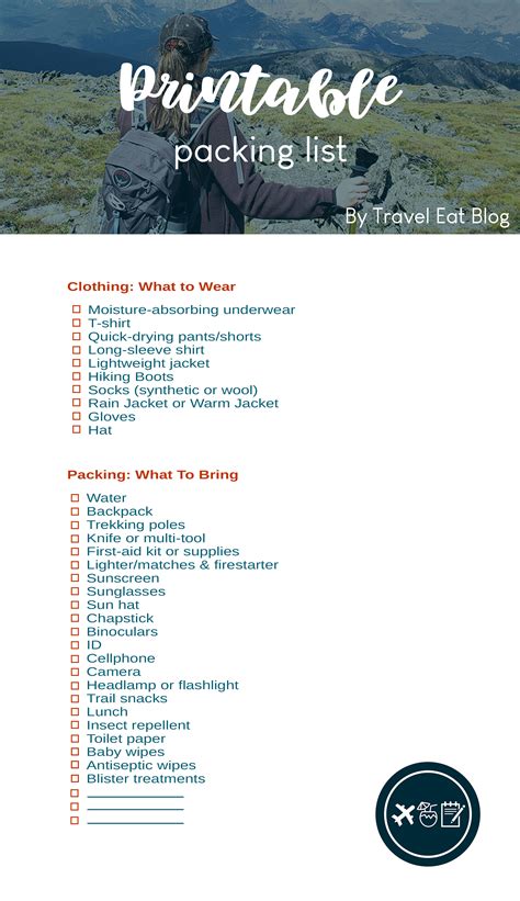 Packing List Mountain Hike
